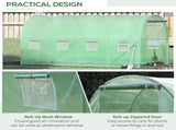 Walk-in Polytunnel Greenhouse, Outdoor Garden Tunnel Greenhouse Tent with Zipped Roll-Up Door and 8 T3398P325278