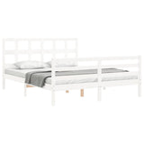 Bed Frame without Mattress White 160x200 cm Solid Wood 3194842