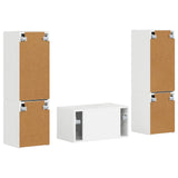 TV Cabinet Set 5 pcs High Gloss White Engineered Wood 3409100