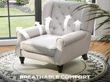 Wingback Accent Chair, Retro Upholstered Button Tufted Occasional Chair for Living Room and Bedroom, T3398P330360