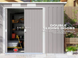 7 x 4ft Galvanised Steel Garden Shed, with Foundation Kit - Grey T3398P377639