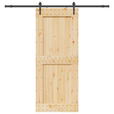 Sliding Door with Hardware Set 95x210 cm Solid Wood Pine 3332746