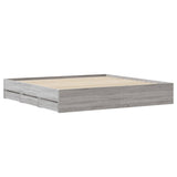 Bed Frame with Drawers without Mattress Grey Sonoma 180x200 cm Super King 3207257