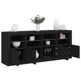 Sideboard with LED Lights Black 163x37x67 cm 3209073