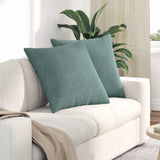 Sofa Pillows 2 pcs Sea Green 80 x 80 cm Corduroy Fabric 42014067
