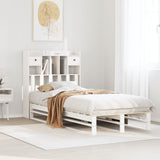 Bookcase Bed without Mattress White 90x190 cm Single Solid Wood Pine 3323978