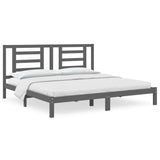 Bed Frame without Mattress Grey 200x200 cm Solid Wood Pine 3104370