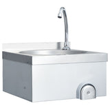 Hand Wash Sink with Faucet and Soap Dispenser Stainless Steel 51113