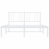Metal Bed Frame without Mattress with Headboard White 120x190cm 352526