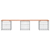 Garden Bench Gabion Design 203x44x42 cm Solid Wood Douglas 834342