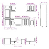 7 Piece Kitchen Cabinet Set Kalmar Smoked Oak Engineered Wood 3314766