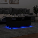 ZNTS Coffee Table with LED Lights Black 90x49x40 cm 839834