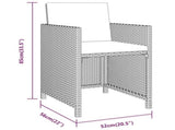 3 Piece Garden Dining Set with Cushions Beige 3094300
