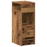 Bedside Cabinets 2 pcs with Drawer Old Wood 25x31x66 cm 858629
