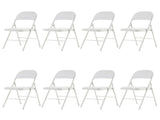 4pcs Elegant Foldable Iron & PVC Chairs for Convention & Exhibition White 27957354