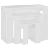 808603 Nesting Tables 3 pcs White Engineered Wood