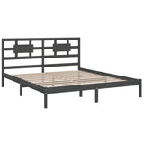 Bed Frame without Mattress Grey 200x200 cm Solid Wood 3105687