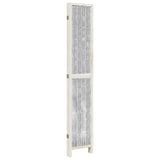 Room Divider 5 Panels White Solid Wood Paulownia 358680