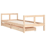 Kids Bed Frame with Drawers 80x200 cm Solid Wood Pine 834405