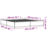 Bed Frame without Mattress Black 200x200 cm 3279822