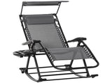 Garden Rocking Chair Folding Recliner Outdoor Adjustable Sun Lounger Rocker Zero-Gravity Seat with T3398P315913