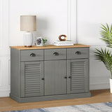 Sideboard with Drawers VIGO 113x40x75 cm Grey Solid Wood Pine 353192