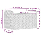 Storage Bench with Cushion Grey 80x51x52 cm Poly Rattan 365731