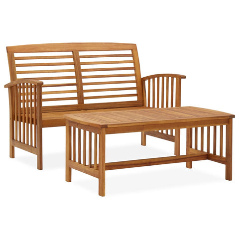 ZNTS 2 Piece Garden Lounge Set Solid Acacia Wood 310262
