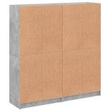 Bookcase with Doors Concrete Grey 136x37x142 cm Engineered Wood 3206520
