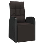 ZNTS 2 Piece Garden Lounge Set Black Poly Rattan&Steel 3157673
