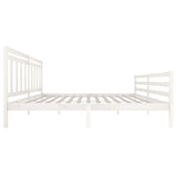 3100675 Bed Frame without Mattress White Solid Wood 200x200 cm