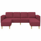 Living Room Couch 3 pcs Wine Red Polyester 3335115