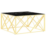 Coffee Table Gold 80x80x40 cm Stainless Steel and Glass 349972