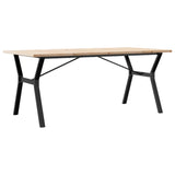 ZNTS Dining Table Y-Frame 180x90x75.5 cm Solid Wood Pine and Steel 3282788