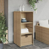 Garden Storage Cabinet Beige 50x55x115 cm Poly Rattan 365550