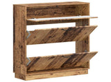 Shoe Cabinet HOORN 78 x 24 x 100 cm Engineered Wood Old Wood 897323