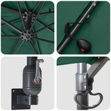 Garden Parasol Green 248.5 x 247.5 x 160 cm Polyester and Steel 42003252