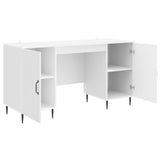 Desk High Gloss White 142.5 x 50 x 75 cm Engineered Wood 3414607