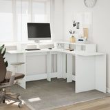 ZNTS Desk with LED Lights White 152x152x91 cm Engineered Wood 3309456