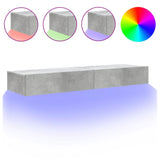 TV Cabinets with LED Lights 2 pcs Concrete Grey 60x35x15.5 cm 842893