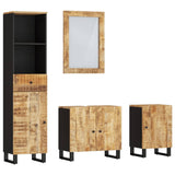 4 Piece Bathroom Furniture Set Solid Wood Mango 3200641