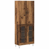 Highboard 2 pcs Old Wood Engineered Wood and Glass 3403165