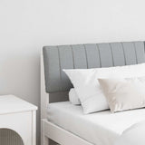 Upholstered Headboard Light Grey 160 cm Solid Pine Wood 879223