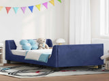Children's Bed Frame with Headboard Police Blue 80 x 200 cm 42010873