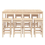 9 Piece Garden Bar Set Solid Wood Pine 3154765