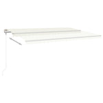ZNTS Manual Retractable Awning with Posts 5x3.5 m Cream 3070057