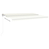 ZNTS Manual Retractable Awning with Posts 5x3.5 m Cream 3070057