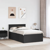 Bed Frame with Headboard Black 135 x 190 cm Engineered Wood 3408586