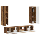 TV Cabinet Set Wall-mounted 3 pcs Old Wood Engineered Wood 3408986