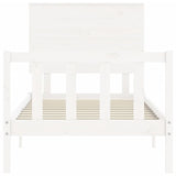 Bed Frame without Mattress White Single Solid Wood Pine 3193367